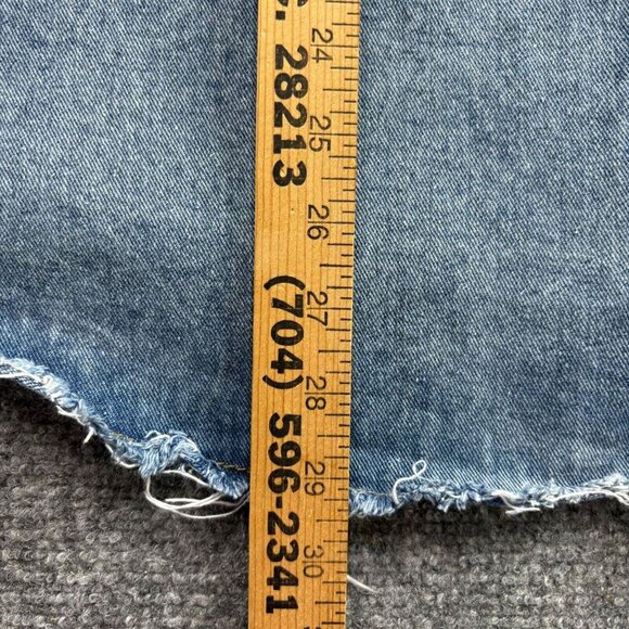 VTG Veveret Shirt Shaket Womens S Blue Demin Frayed Edges‎ Silver Studded Y2K - Picture 15 of 16